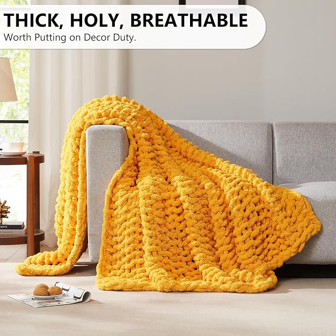 L'AGRATY Chunky Knit Throw Blanket - Image 5
