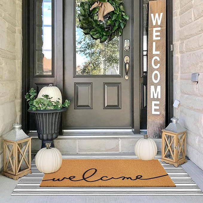 2 Pcs Summer Door Mat, Coco Coir Welcome Doormat by Unknown