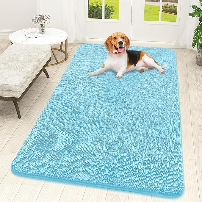 OLANLY Dog Door Mat for Muddy Paws 59x32, Super Absorbent Chenille Mud Mat | by OLANLY