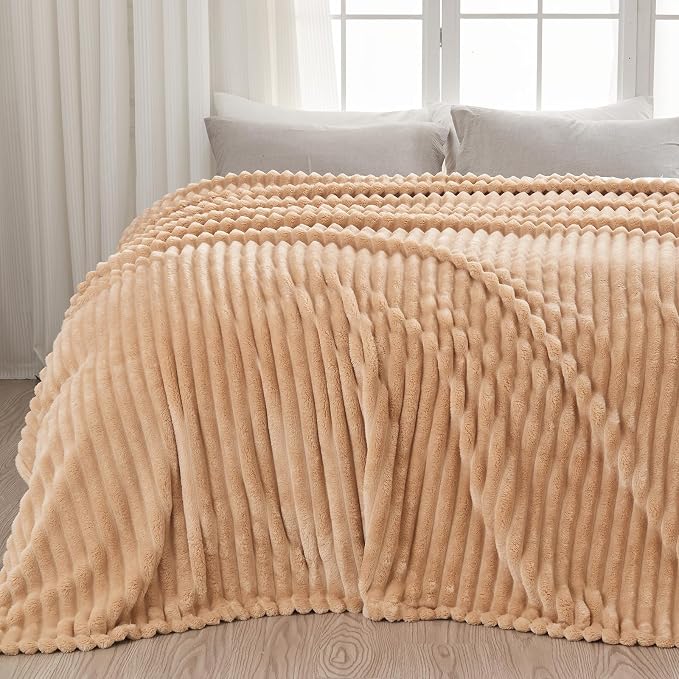 NEWCOSPLAY Fleece Ribbed Cozy Queen Blanket by NEWCOSPLAY