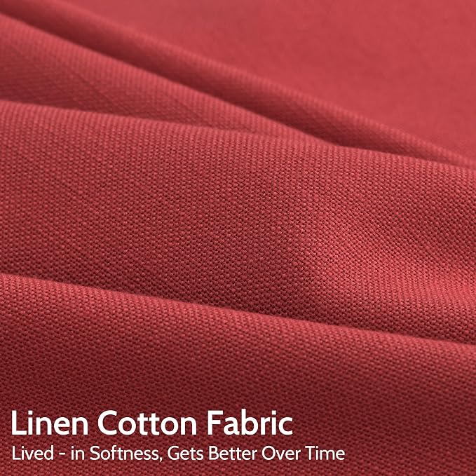 Christmas Red Linen Curtains 90 Inches Long - Image 4