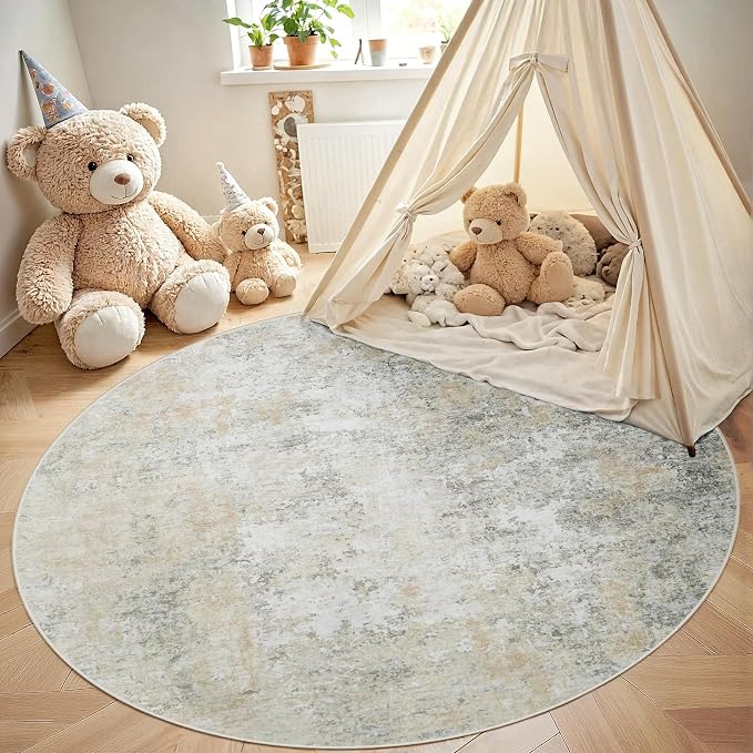 Aelenmu Round Rug 6ft Washable Rug - Image 4
