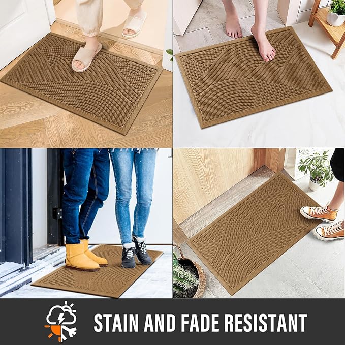 Sturdy Front Door Mat, Absorbent Muddy Dirt Resist Welcome Door Mats Outdoor - Image 4
