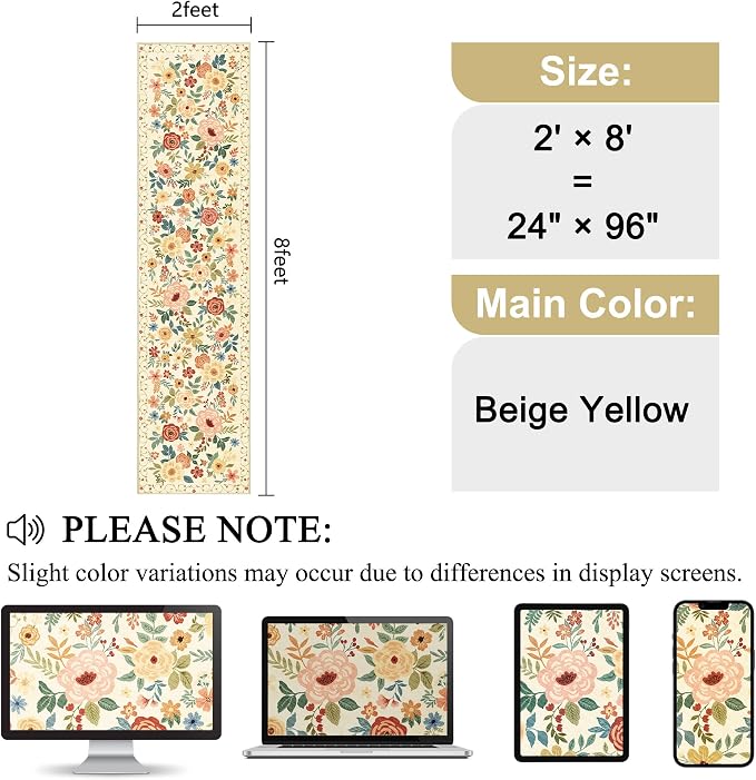 DUKINO 2x8 Kitchen Runner Rug, Washable Runner Rug Non Slip, Soft Indoor Rug - Image 2