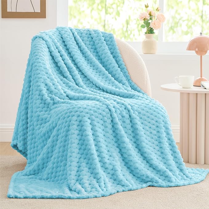 BEDELITE Light Blue Throw Blanket by BEDELITE