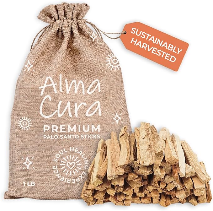Palo Santo Premium Sticks 1 lb (454 gr) Bulk Smudging Wholesale High Resine Natural Certified from Peru (NOT Ecuador). Ethically Sustainably Harvested. Protection, Spiritual Cleansing