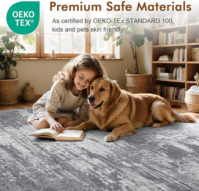 6x9 Ft Area Rugs for Living Room, Soft Non-Slip Washable Rugs Modern Abstract - Image 4