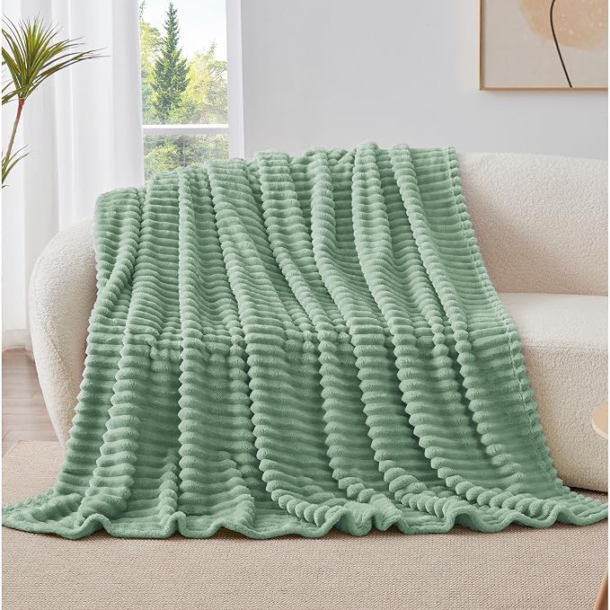 BEDELITE Striped Fleece Throw Blanket, Soft Cozy, Lightweight Warm, - Image 7