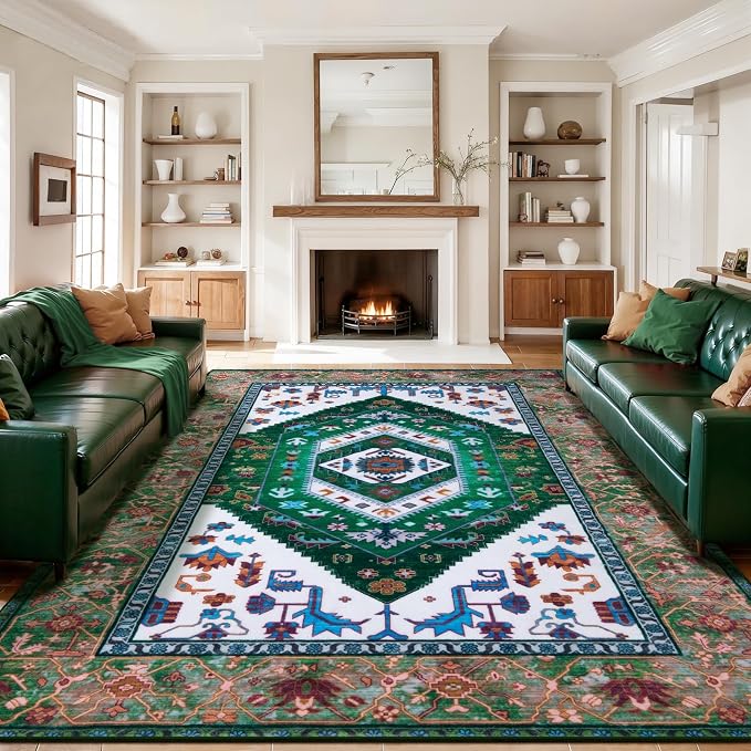SERISSA 9x12 Washable Non Slip Boho Area Rug by SERISSAHomeDecorCollection