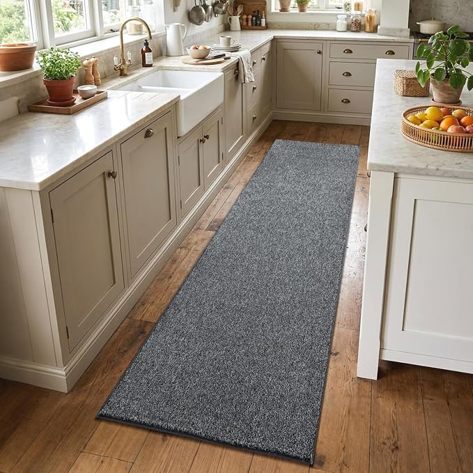 2x6 Black/White Runner Rug Washable Non-Slip by Unknown