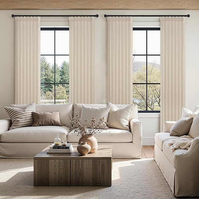95 Inches Long Pinch Pleated Semi Sheer Curtains - Image 5