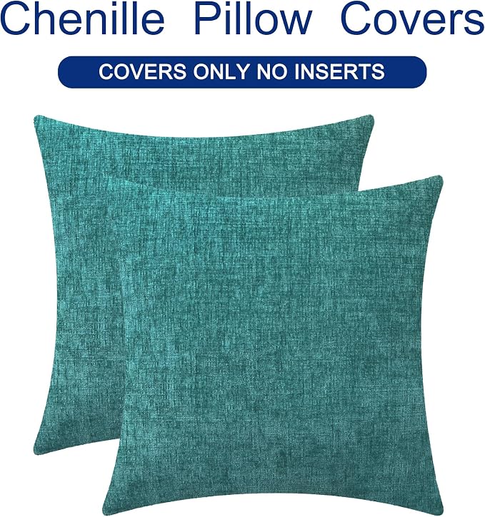 CaliTime Decorative Couch Throw Pillow Covers 18 X 18 Inches Teal | Pack of 2 - Image 6