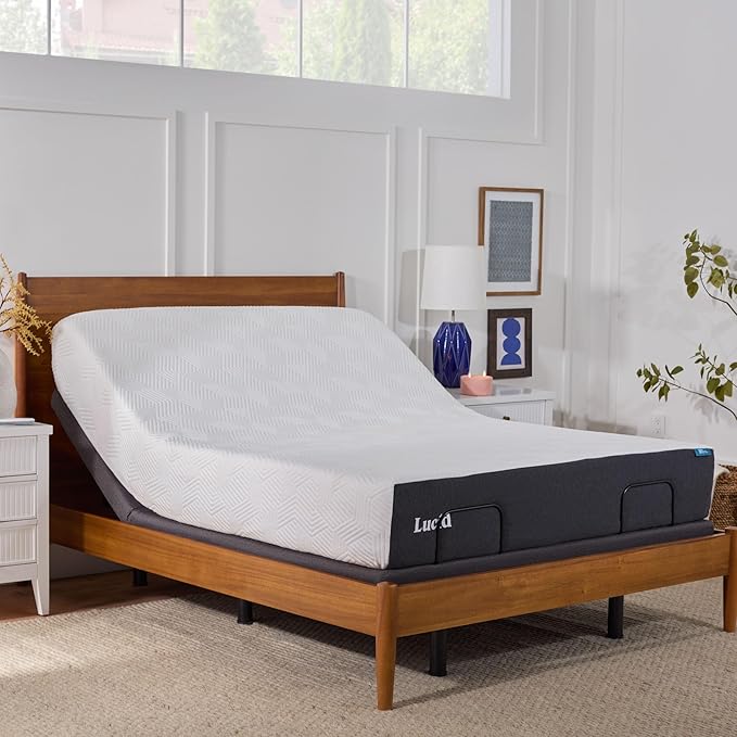 LUCID L300 Adjustable Bed Frame - Head and Foot Incline - USB - Wireless Remote - Easy 2 Person Assembly - Quiet Motor - Relax - TV - Working - Reading - Ergonomic - Electric Bed Base - Full Size