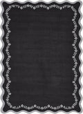 GarveeHome 6x9 Scalloped Area Rug Black Washable Living Room Bedroom Rug | Soft by GarveeHome