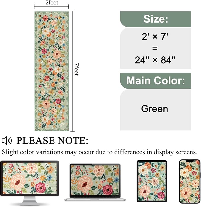 DUKINO 2x7 Runner Rug for Hallway, Washable Runner Rug Non Slip, Soft Indoor - Image 2
