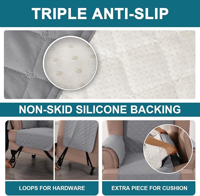 Turquoize 100% Waterproof Wing Chair Cover Wing Armchair Slipcovers Chair Couch - Image 4
