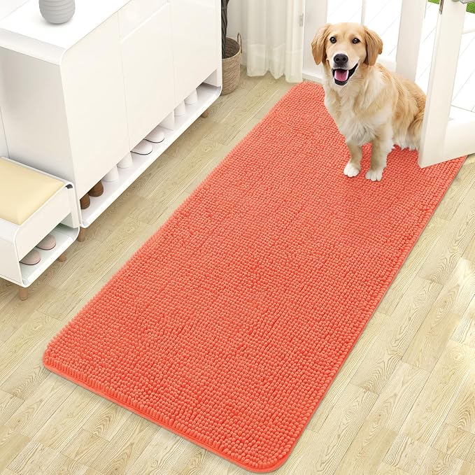 OLANLY Dog Door Mat for Muddy Paws 47x24, Super Absorbent Chenille Mud Mat | by OLANLY