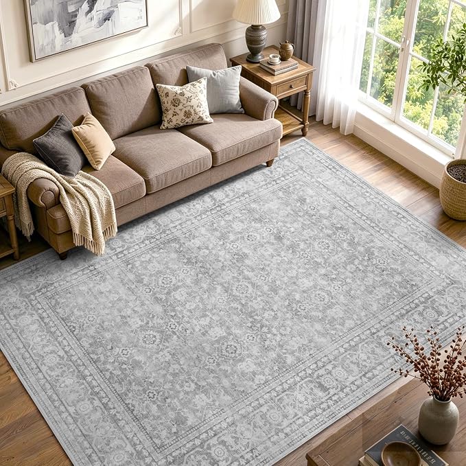 4x6 Ft Area Rugs for Living Room, Soft Non-Slip Machine Washable Rug, Vintage - Image 2
