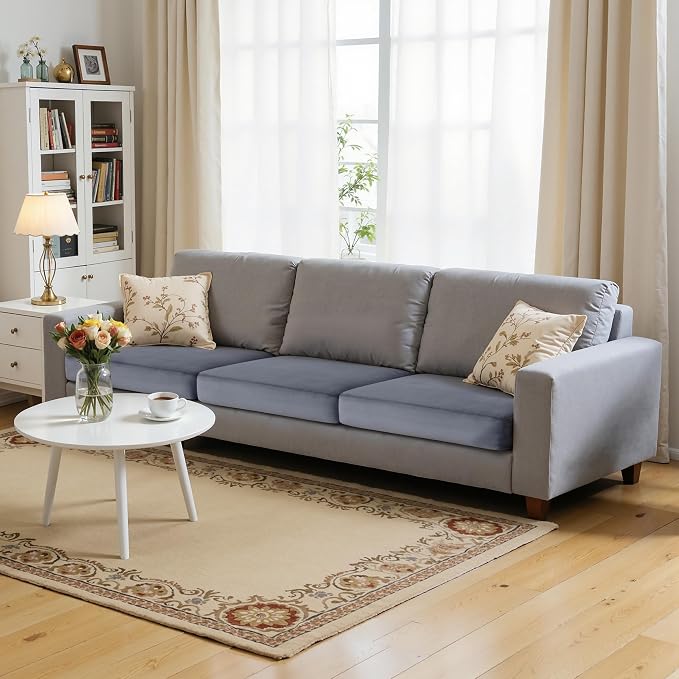 Hokway Velvet Couch Cushion Covers Water Resistant Seat Covers Stretch Sofa by Hokway