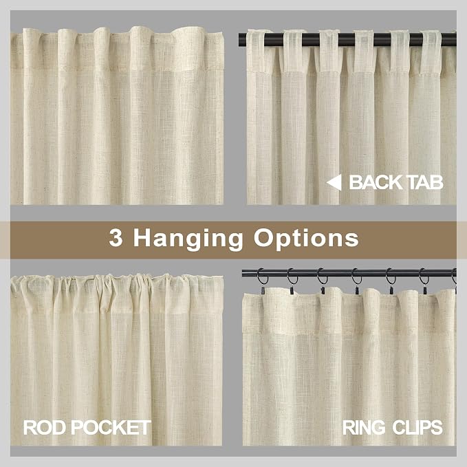Birch Beige Linen Curtains 80 Inch Length - Image 5