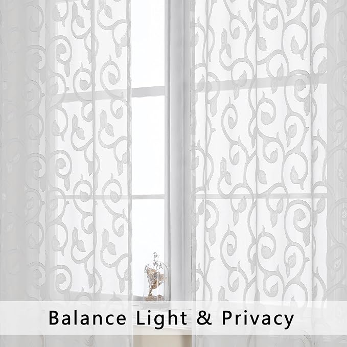 Furman Sheer White Curtains 90 inches Long - Image 3