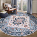 SERISSA 6ft Washable Non Slip Round Boho Area Rug by SERISSAHomeDecorCollection