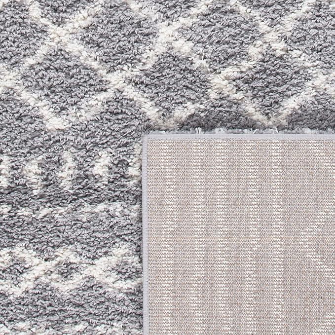SAFAVIEH Arizona Shag Collection Area Rug - 2'6" x 14' Runner, Grey & Ivory, Non-Shedding & Easy Cleaning, Plush Thick Pile, Ideal for Living Room, Bedroom, Dining Space (ASG741G)