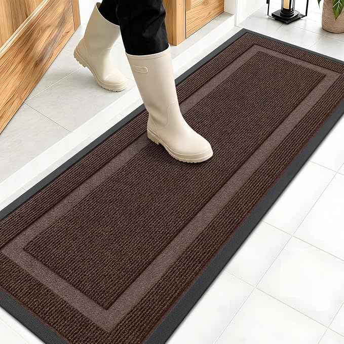 OLANLY Front Door Mat Outside 47x17, All-Season Heavy-Duty Rubber Doormat | by OLANLY