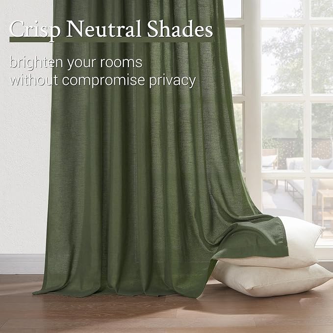 Pleated Linen Curtains 132 Inches Long - Image 5