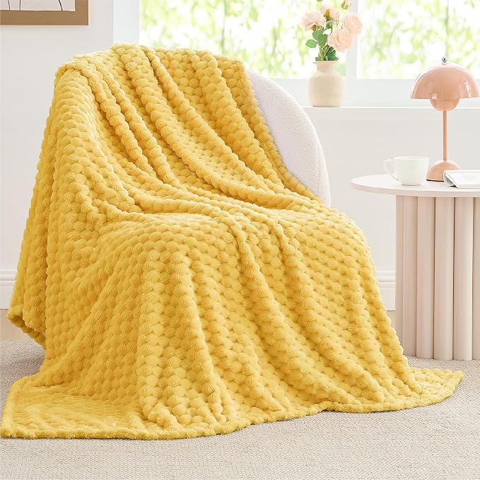 BEDELITE Yellow Throw Blanket for Couch, Soft Cozy Gifts for Women, 50 * 60 | by BEDELITE