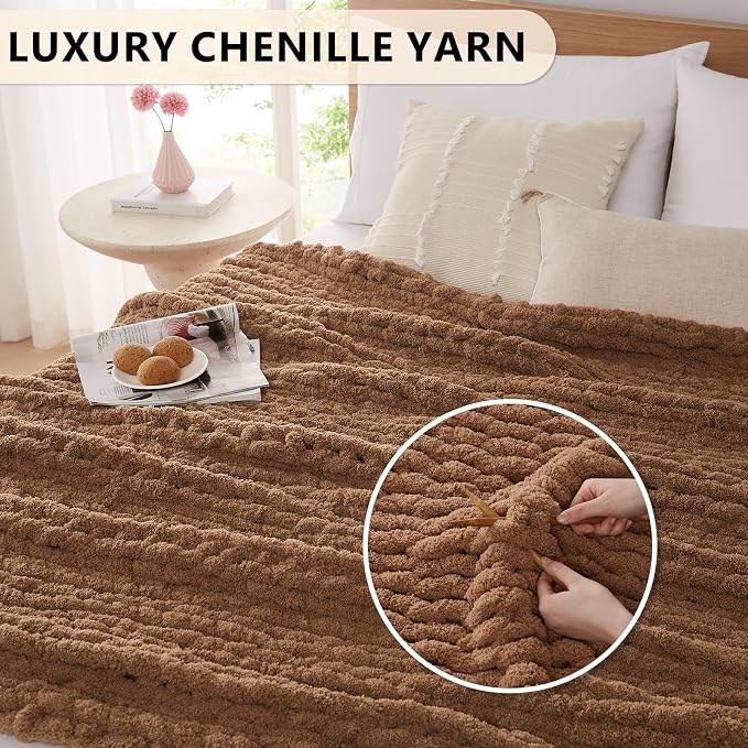 L'AGRATY Chunky Knit Throw Blanket - Image 3