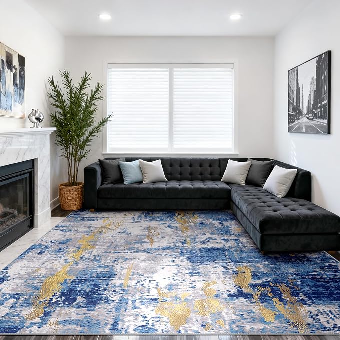 RELEANY Washable 10'x14' Abstract Area Rug - Image 2