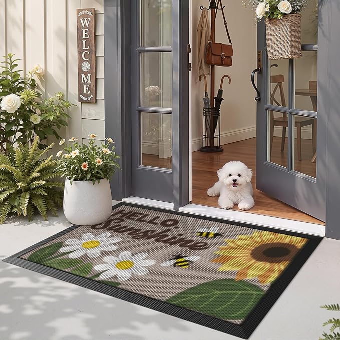 LUMI Outside Welcome Door Mat 36x59, Non-Slip Durable Rubber Easy Clean | - Image 4