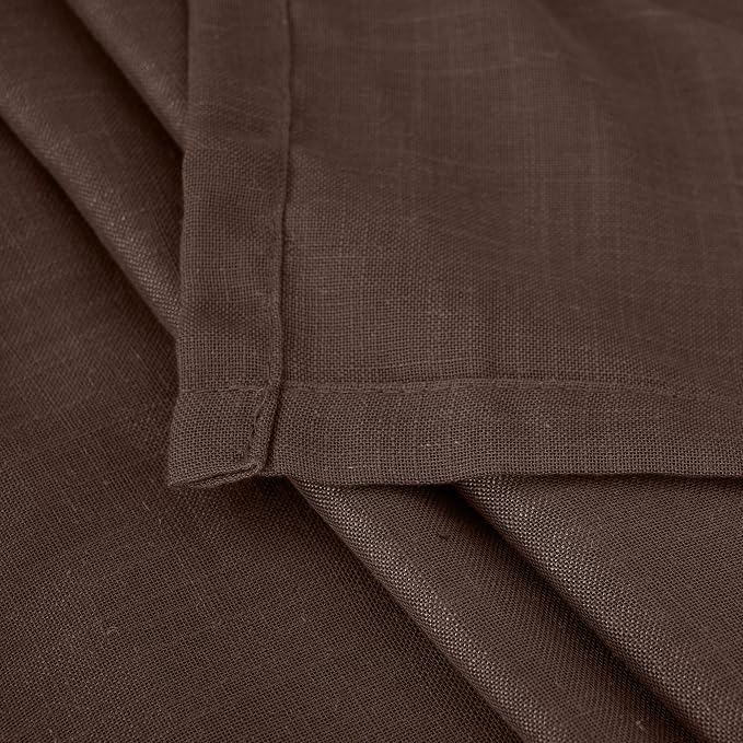 BGment Brown Linen Curtains 48 Inch Length - Image 7
