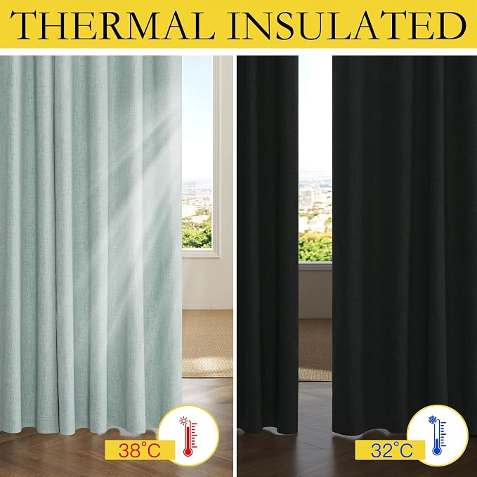 NICETOWN Linen Blackout 108 inch Curtains - Image 5
