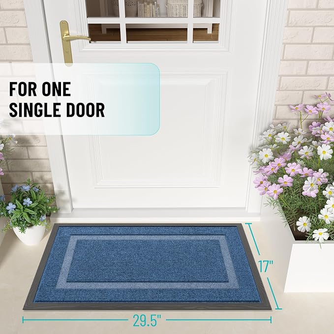 OLANLY Front Door Mat Outside 29.5x17, All-Season Heavy-Duty Rubber Doormat | - Image 2
