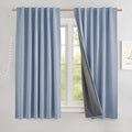 NICETOWN Short 100% Blackout Curtains 63" Long, Burlap Linen Drapes by NICETOWN