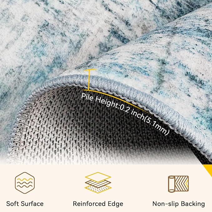 RELEANY Washable 6'x9' Abstract Area Rug - Image 4