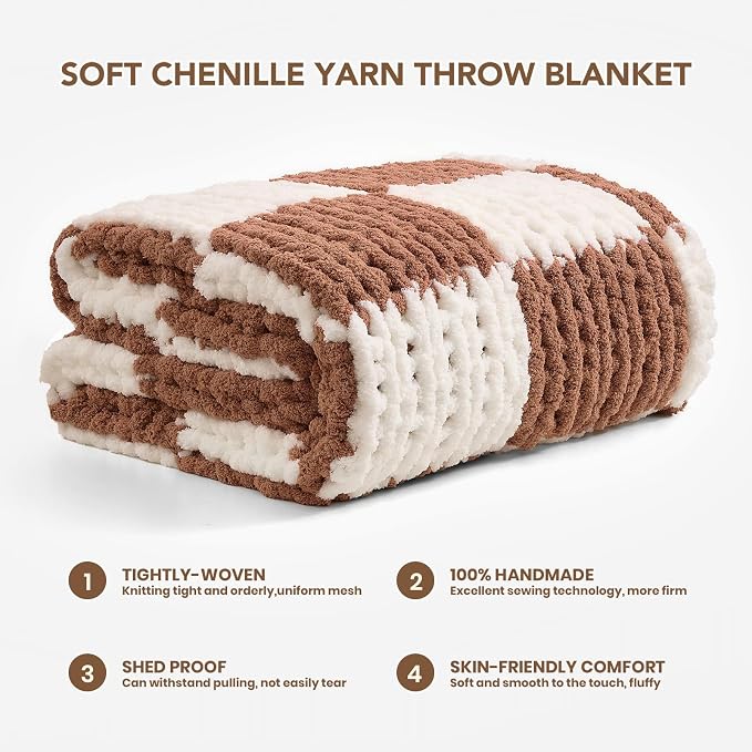 L'AGRATY Chunky Knit Throw Blanket - Image 2
