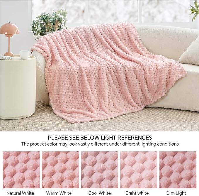 BEDELITE Pink Throw Blanket for Couch, Soft Cozy Gifts for Women, 50 * 60 | 3D - Image 8