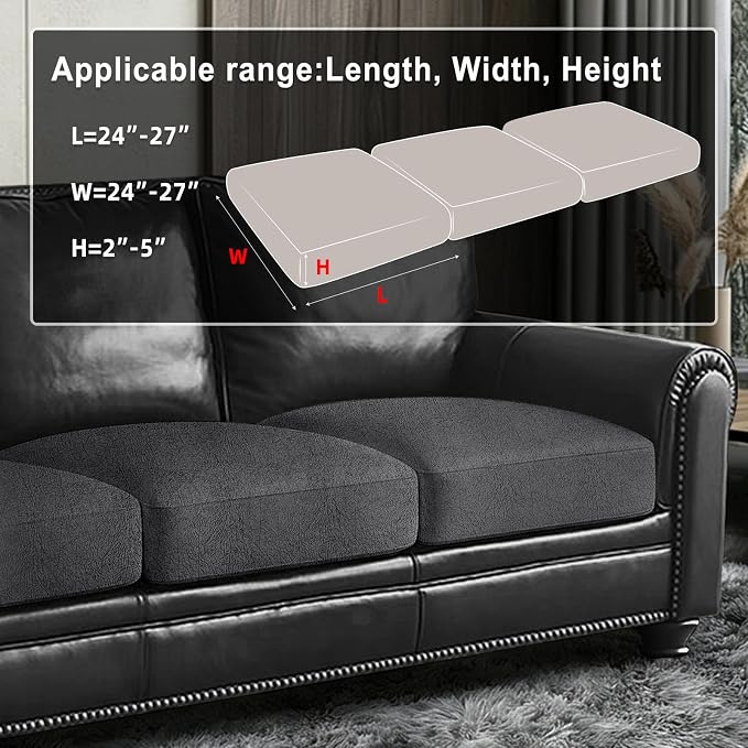 ANARACHON Leather Look Couch Cushion Covers Sofa Seat Slipcovers Sets Couches - Image 3