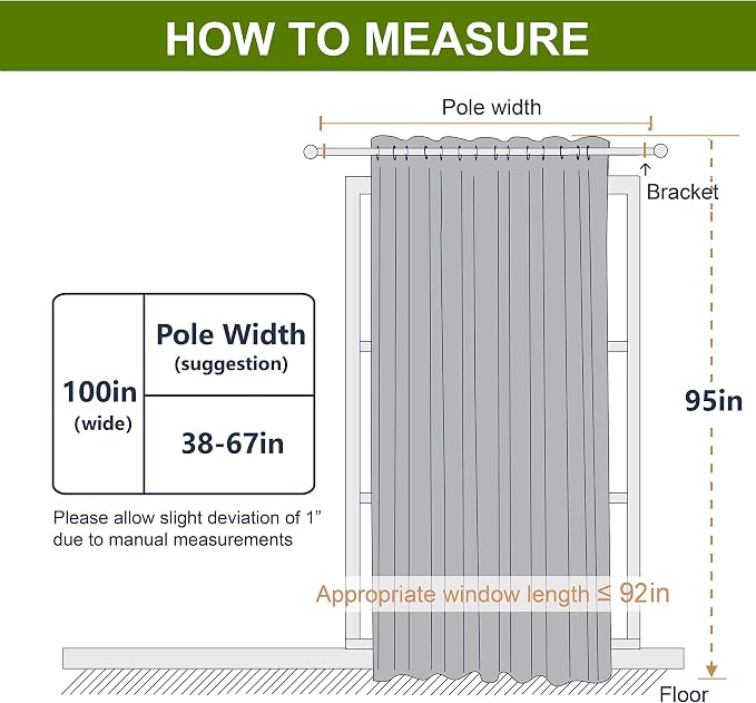 NICETOWN Room Divider Curtain, Sliding Door Curtain, Wide Width Thermal Drapes - Image 7