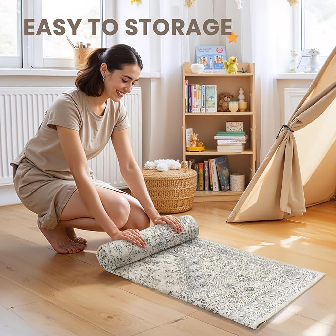 2'6 x 10' Runner Rug Non Slip, Washable Kitchen Rugs, Living Room, Long Rug - Image 7