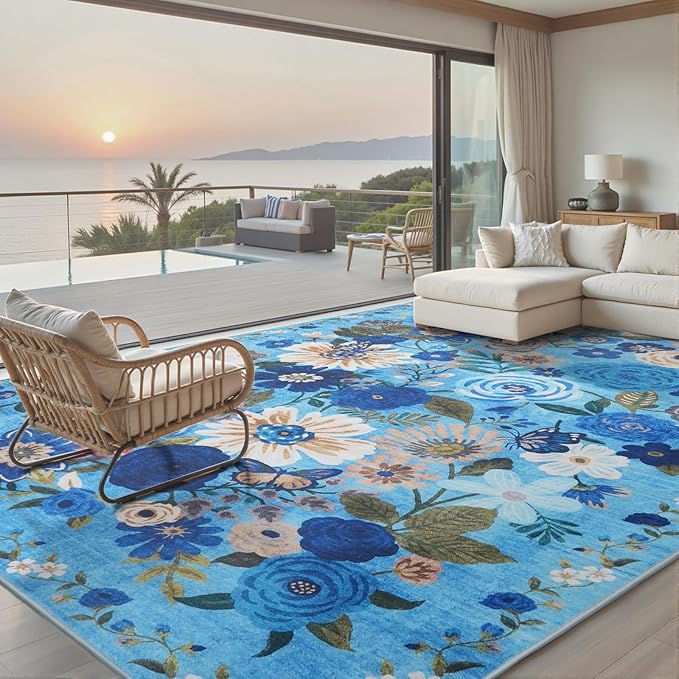 Floral Area Rugs 10x14 for Living Room Large Rug for Bedroom | Non Slip by WelcometoBabovid