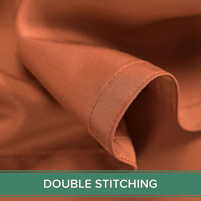 Twin Sheets by Pure Bamboo, Genuine 100% Organic Viscose Derived from Bamboo Bed Sheet Set, Luxuriously Soft & Cooling, Double Stitching, Lifetime Quality Promise (Twin, Terracotta)
