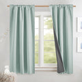 NICETOWN Seafoam Green Thick Linen Blend 100% Blackout Curtains by NICETOWN