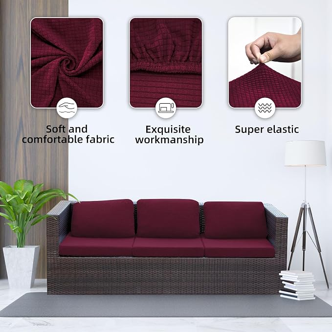 8PCS Patio Cushion Covers.Patio Furniture Couch SeatSlipcovers | Washable - Image 3