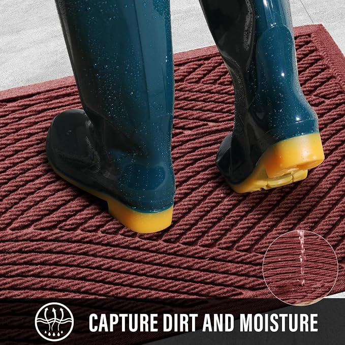 Sturdy Front Door Mat, Absorbent Muddy Dirt Resist Welcome Door Mats Outdoor - Image 2
