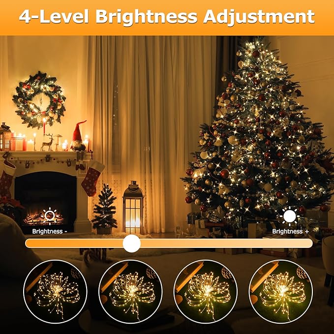 2 Pack 16.5FT 100 LED Fairy Lights Battery Operated with Timer & Remote, Dimmable Twinkle Lights, Waterproof Warm White Fairy String Lights for Outdoor Patio Wedding Mason Jar Party Bedroom Classroom