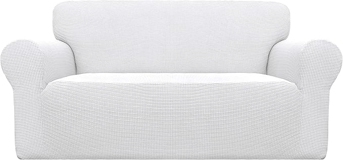Easy-Going Stretch Oversized Loveseat Couch Covers Washable Snow White | by Easy-Going